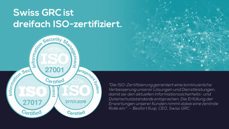 Swiss GRC ist dreifach ISO-zertifiziert